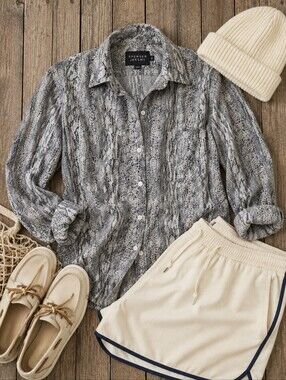 Spencer Jeremy Gray Black Snake Print Button Down Shirt | Coastal Fisherman